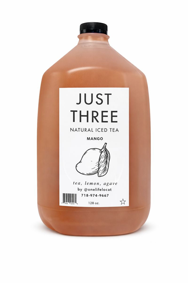 Just Three Natural Iced Tea Mango 128 fl oz