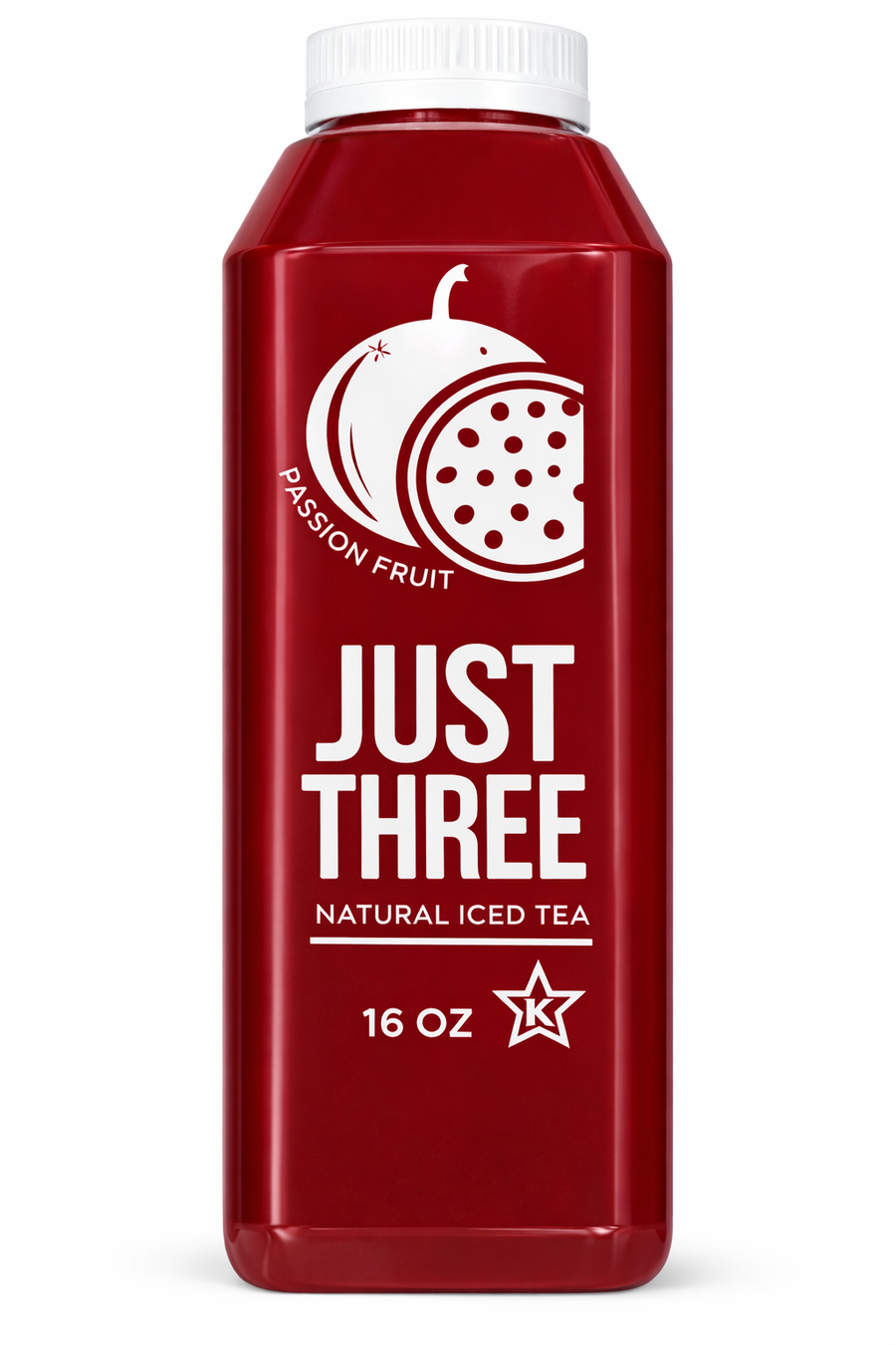 Just Three Natural Iced Tea Passionfruit 16 fl oz