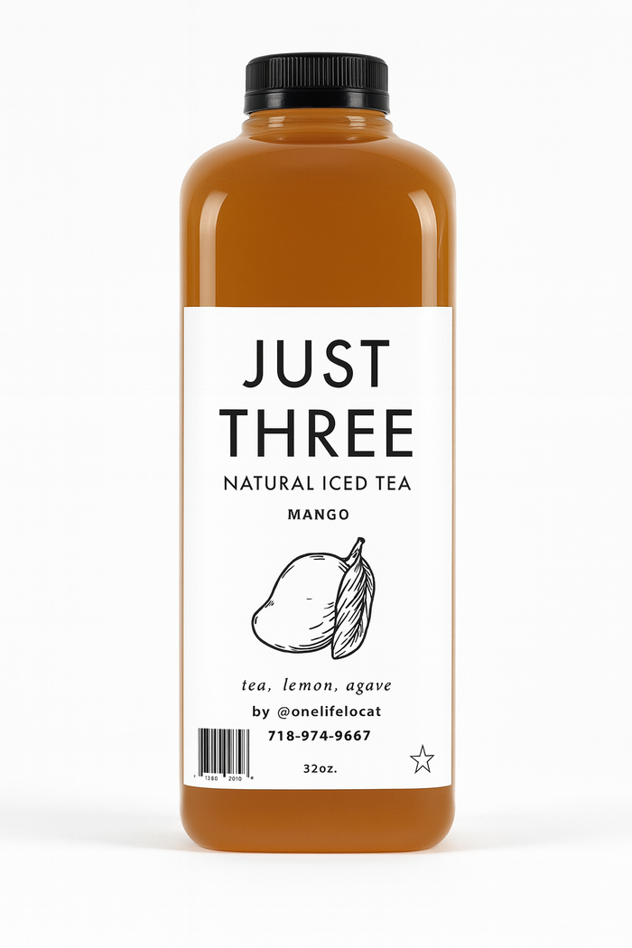 Just Three Natural Iced Tea Mango 32 fl oz
