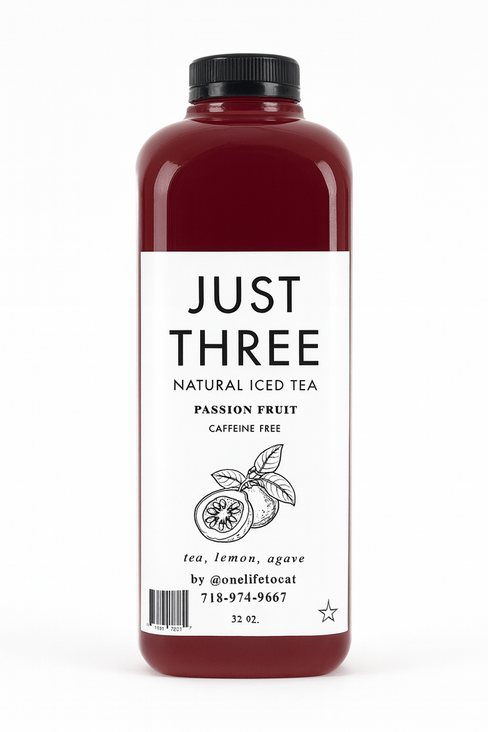 Just Three Natural Iced Tea Passionfruit 32 fl oz