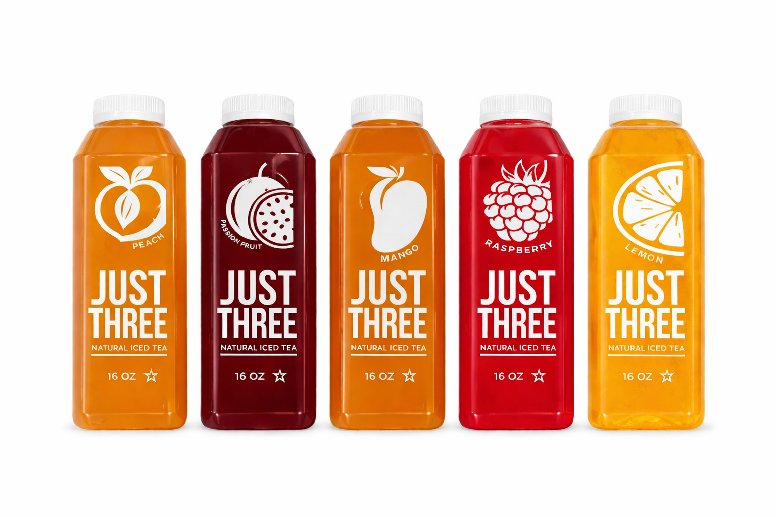 Just Three Natural Iced Tea 16oz Variety Pack