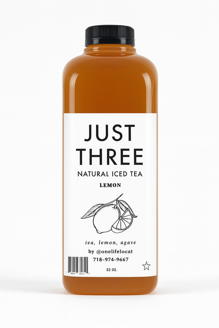 Just Three Natural Iced Tea Lemon 32 fl oz