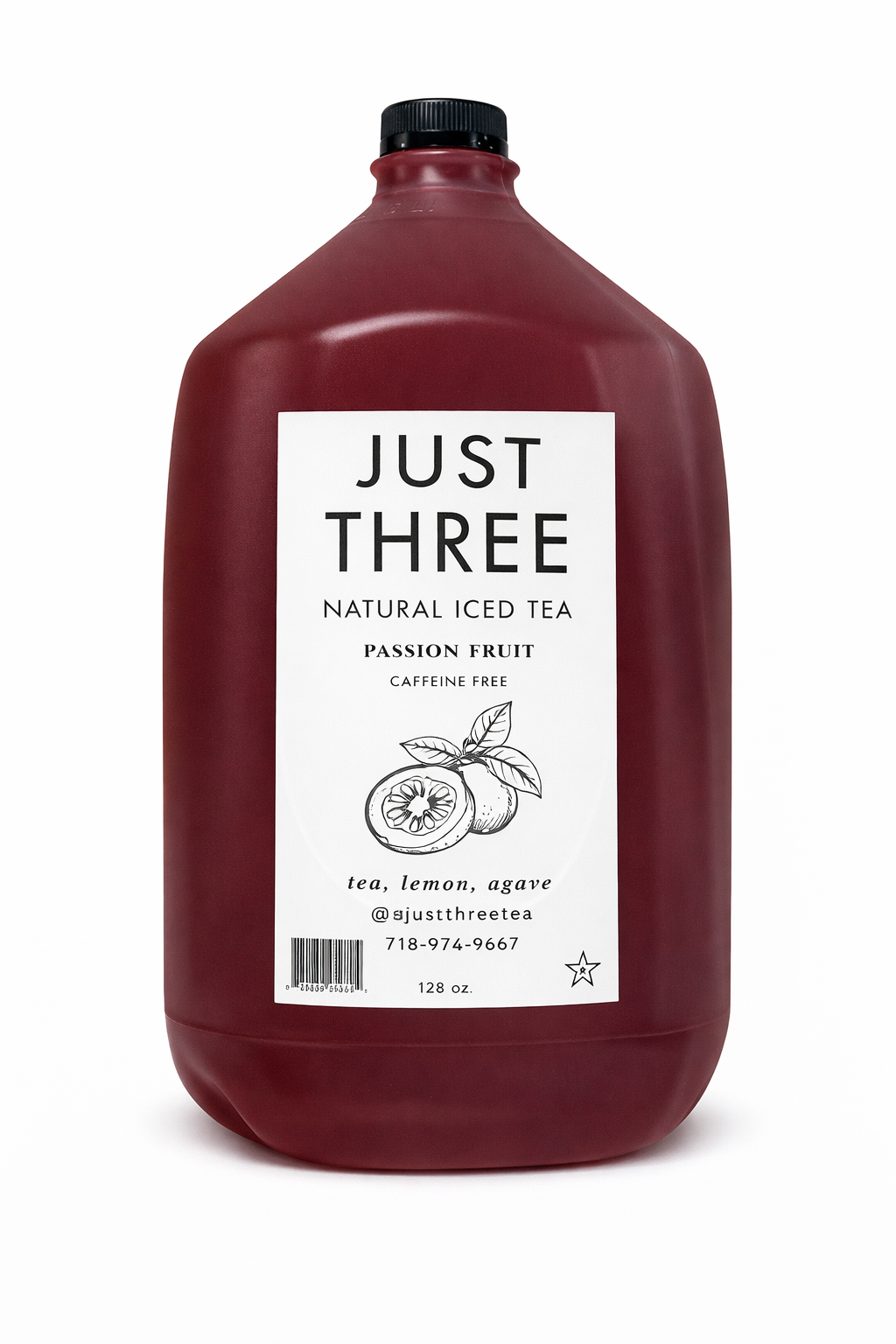 Just Three Natural Iced Tea Passionfruit 128 fl oz – One Life to Eat