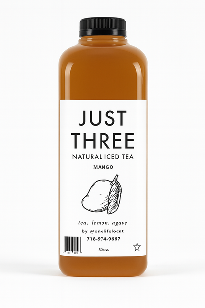 Just Three Natural Iced Tea Mango 32 fl oz