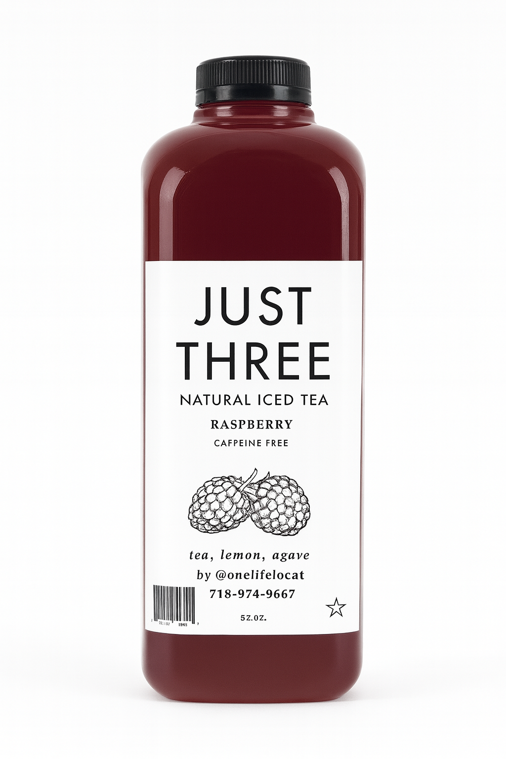 Just Three Natural Iced Tea Raspberry 32 fl oz