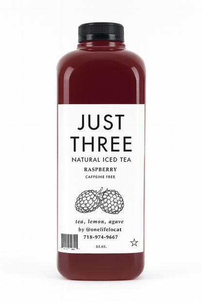 Just Three Natural Iced Tea Raspberry 32 fl oz