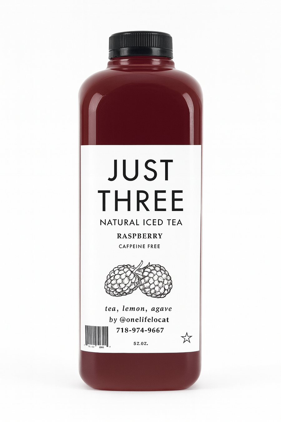 Just Three Natural Iced Tea Raspberry 32 fl oz