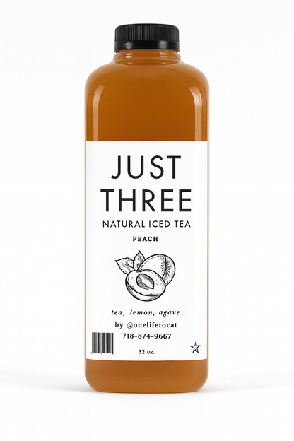 Just Three Natural Iced Tea Peach 32 fl oz