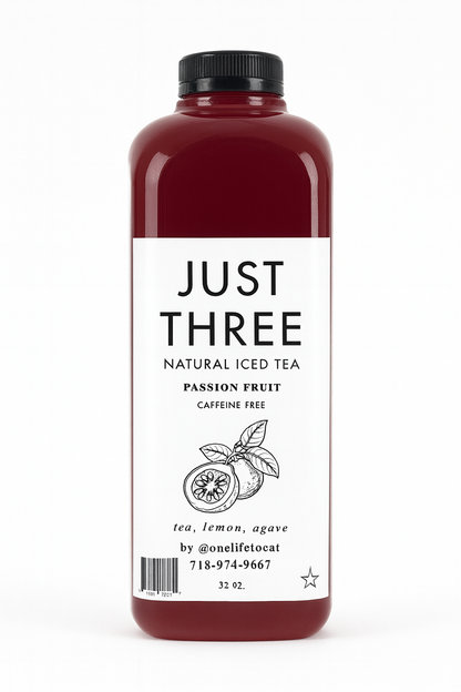Just Three Natural Iced Tea Passionfruit 32 fl oz
