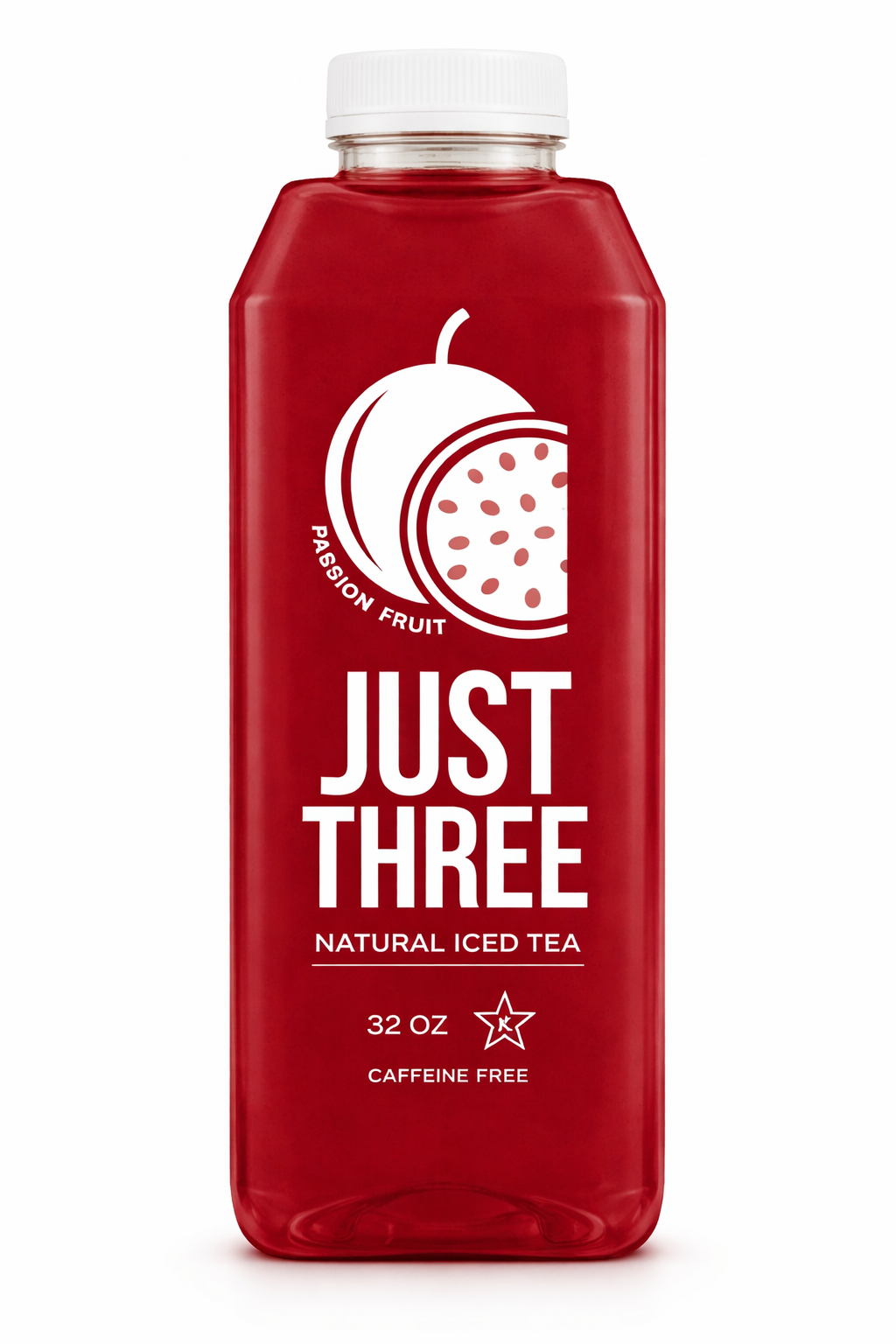 Just Three Natural Iced Tea Passionfruit 32 fl oz